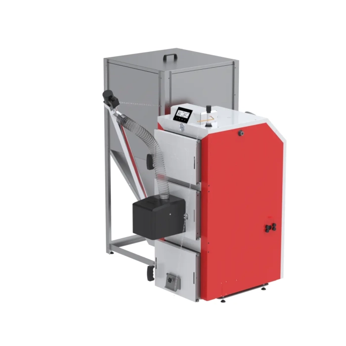 Kocioł hybrydowy Kotłospaw DrewKo Hybrid widok z boku – pellet i drewno